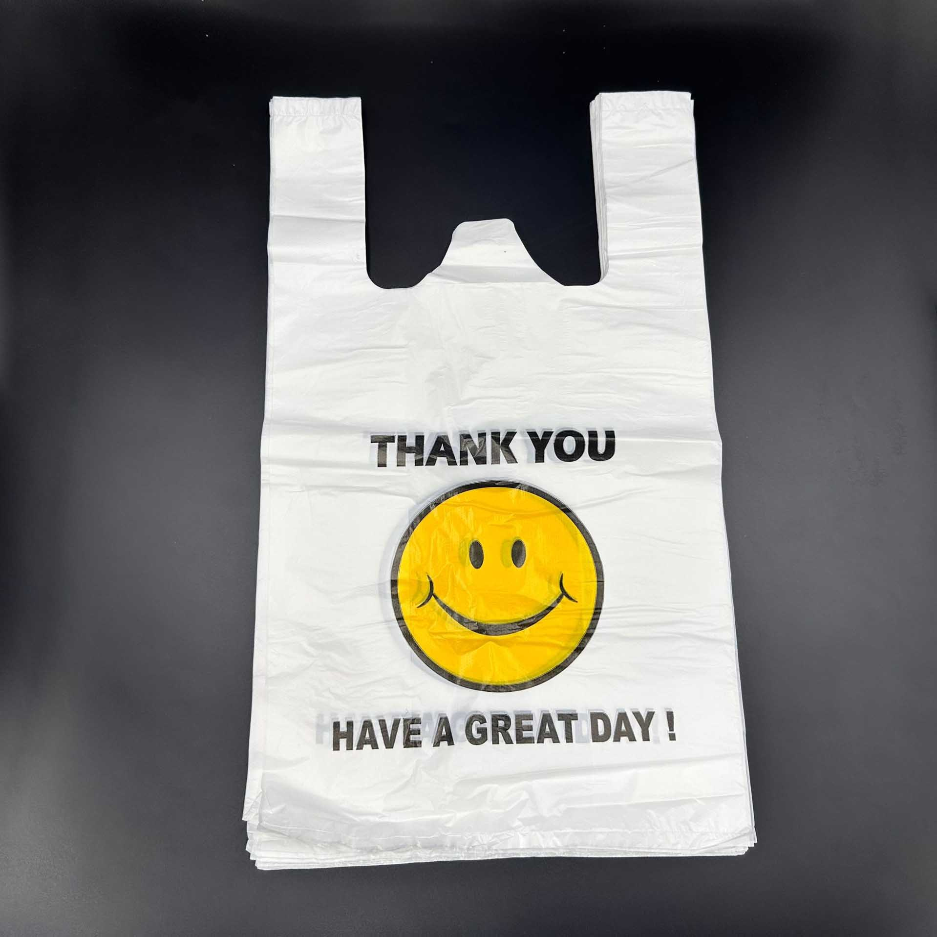 Smile Logo Printed in Plastic T-shirt Bags