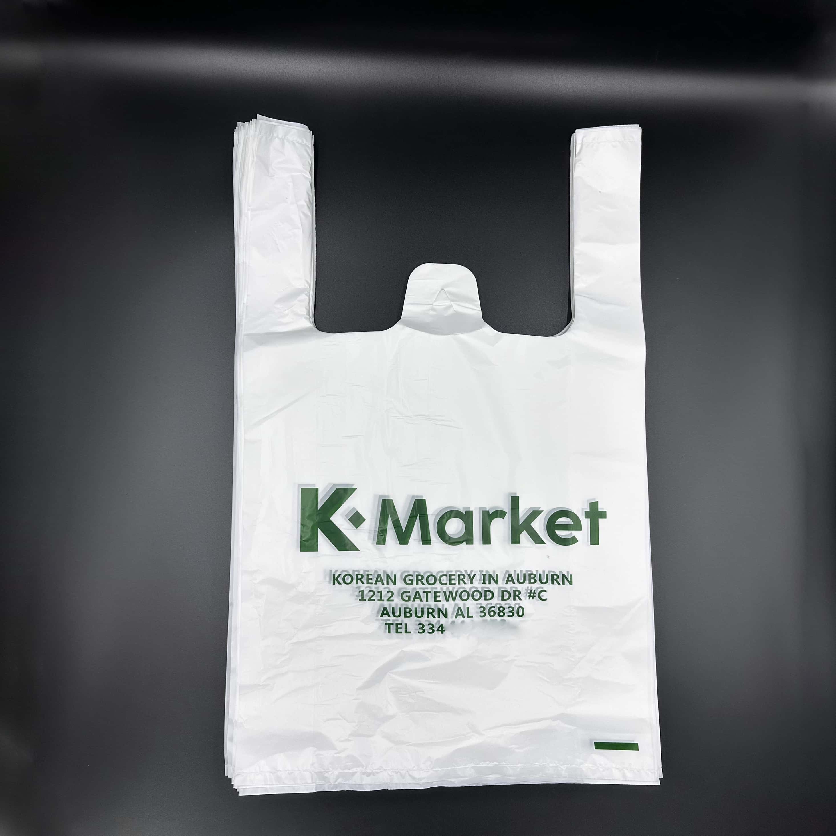 Plastic Vest Green Logo Printed Bags