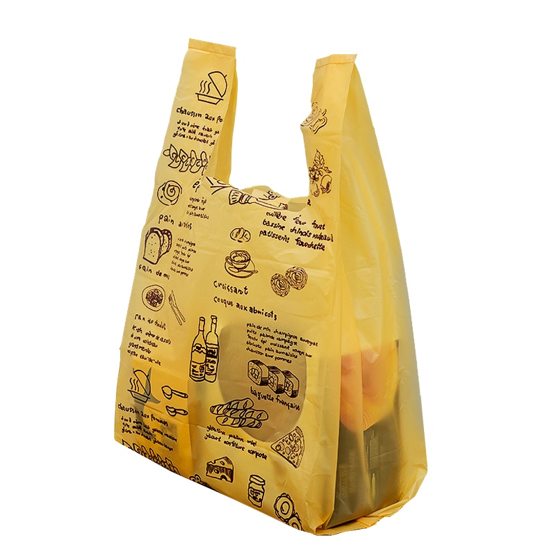Vibrant Yellow T-shirt-Shaped Plastic Bag for Enhanced Accessibility and Style