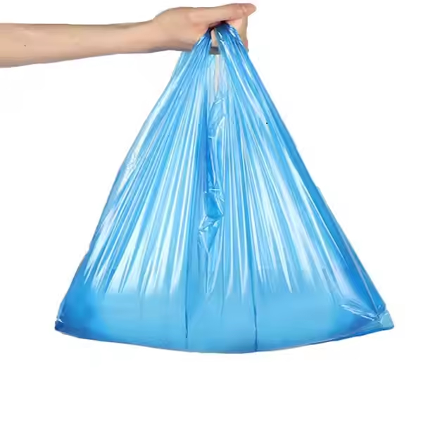 Household Use Portable Blue  Plastic T-Shirt Bag