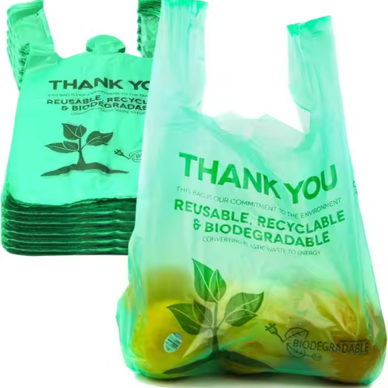 Green Plastic T-shirt  Fruit and Vegetable Packing Bag