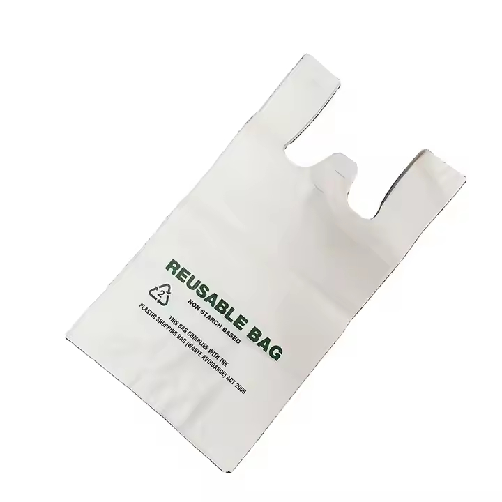 Plastic Transparent  T-shirt Bags with  Logo Print