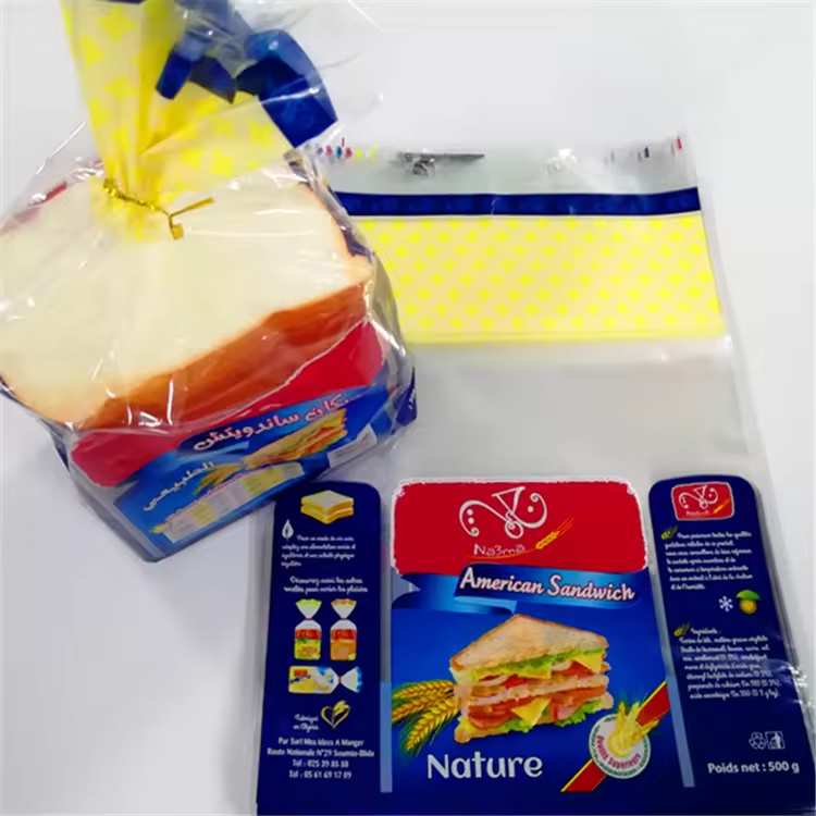 Colorful Printed Logo Plastic Bread Bags
