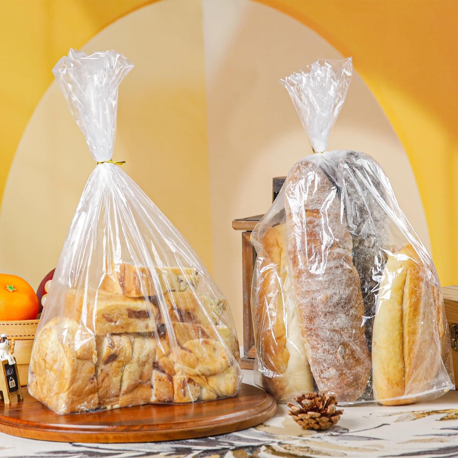 Transparent Bread Bag with Bottom Gusset