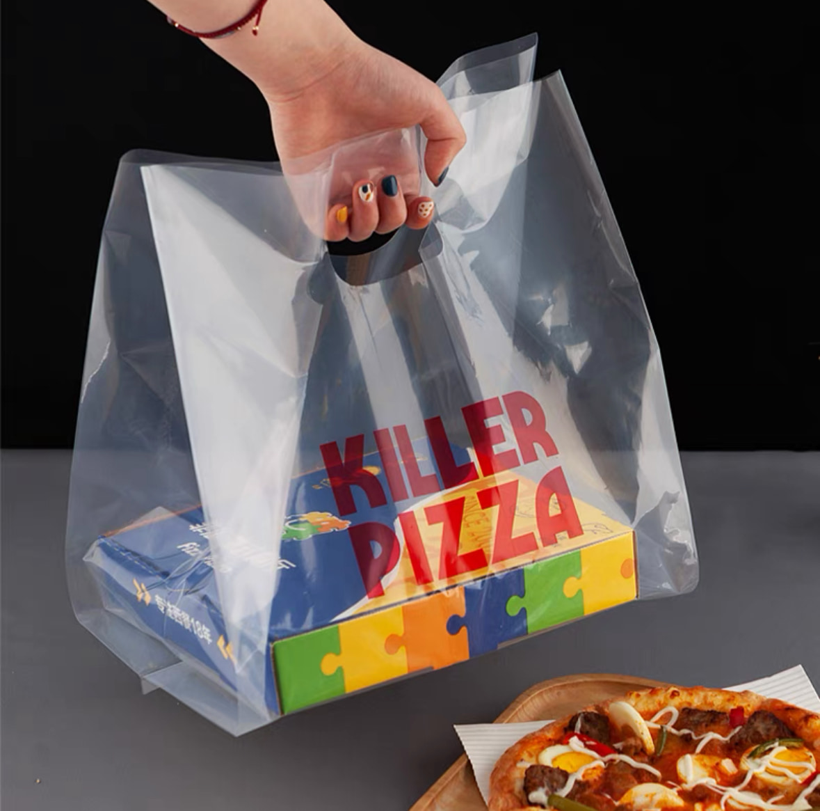 Reusable Portable Plastic Pizza Bag