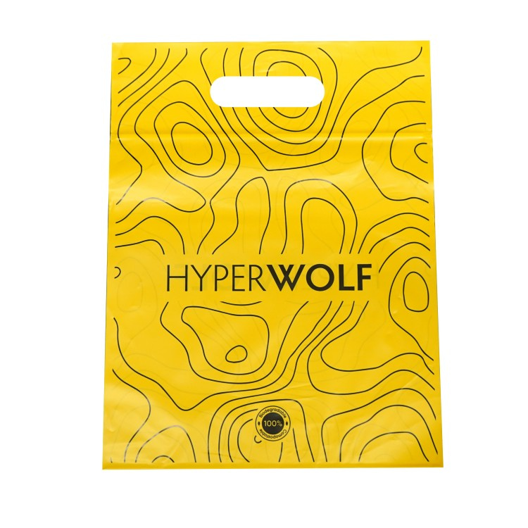 Eco-friendly Compostable Yellow plastic shopping bag