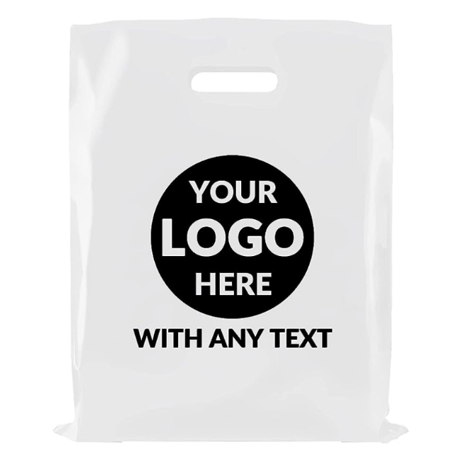 White Color Die Cut Plastic Shopping Bags